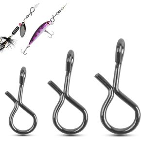 AGOOL Fly Fishing Snaps 100pcs Quick Lure Change Clips Micro Fly Swivels Snaps No Knot Snaps Stainless Steel Fast Change Connect Clips Fly Hook Lure Snap for Flies, Jigs, Lures 3 Sizes