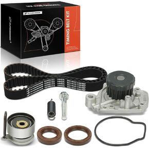 A-Premium Engine Timing Belt Kit with Water Pump, Tensioner & Seals - Compatible with Honda Civic 2001-2005 & Acura EL 2001-2005, SOHC, L4 1.7L