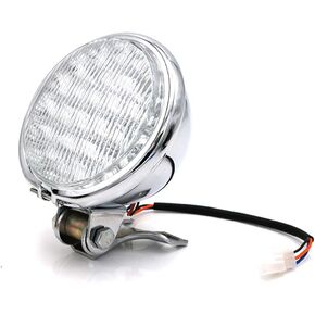 DKMOTORK 0014 5'' 12v LED Metal Motorcycle High/Low Beam Bulb Headight for Chopper Bobber Cruiser Chrome