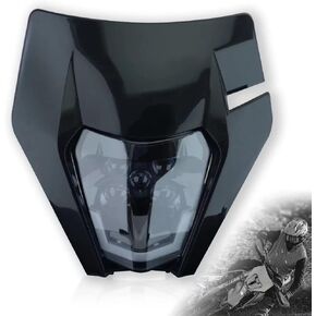 Headlight Head Lamp Light Fairing Mask Day Running Light For ATV Scooters Dirt Pit Bike Enduro (Black+Cold White DRL) in Kuwait