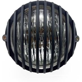 5" Motorcycle Headlight Grill Prison Chopper Bobber Head Lamp (Black)