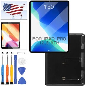 Original for iPad Pro 12.9" 5th 6th Gen Generation 2021 2022 LCD Screen Replacement for iPad A2379 A2461 A2436 A2764 A2437 LCD Display Touch Screen Replacement Digitizer Glass Assembly with Tool