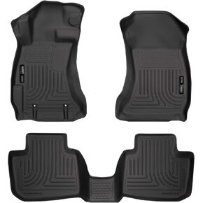 Husky Liners 99801 Black Weatherbeater Front & 2nd Seat Floor Liners Fits 2016-2017 Subaru Crosstrek, 2012-2016 Subaru Impreza