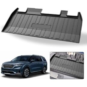Actkill Custom Fit for Cargo Mat 2022 2023 Kia Carnival (Non-Hybrid Models Only) Behind The 3rd Row - Black TPO All Weather Heavy Duty Waterproof Rear Cargo Liner Rear Trunk Liner Protector
