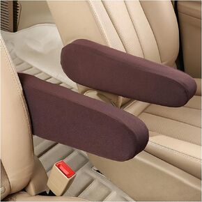 BELOMI 2 PCS Automobile Front Seat Armrest Covers, Car Seat Armrest Handle Cover Decoration Trim, Vehicles Center Console Lid Armrest Cover Skin Direct Replacement, Fit Truck SUV Sedan Van (Black)