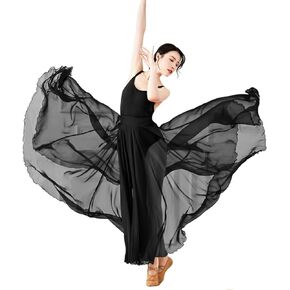 ORIDOOR 720 35" Long Women's Fairy Lyrical Dance Skirt Gradient Color Swing Skirt Ballet Modren Dance Costumes