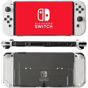 غطاء حماية شفاف من تريكاري لجهاز نينتندو سويتش OLED مقاس 7 بوصات 2021 لوحدة التحكم الرئيسية لجهاز Joycon غطاء شفاف قابل للإرساء غطاء مسند in Kuwait