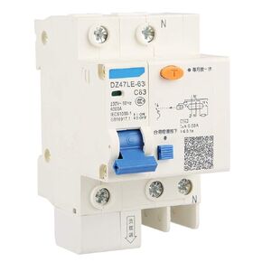 DZ47LE-63 Current Circuit Breaker 1P+N C63 RCCB 230V 63A 30mA Leakage Overload Short Circuit Protection