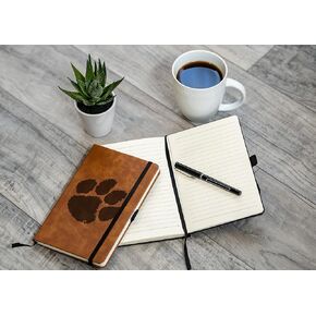 Rico Industries NCAA Clemson Tigers Brown Laser Engraved Small Notepad Jounral/Notepad 8.25" x 5.25"- Office Accessory