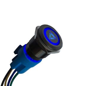 ESUPPORT 12 فولت سيارة أحمر LED ضوء خطر الطوارئ تحذير زر ضغط معدني تبديل مقبس توصيل سلك الإغلاق 19 مم غلاف أسود