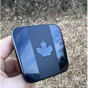 Canada Metal Flag Hitch Cover Plug (Fits 2" Receiver, Black)