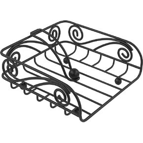 Spectrum Diversified Scroll Deco Weighted Flat Holder Arm, Traditional-Style Napkin Dispenser, Sturdy Steel Kitchen & Dining Room Décor