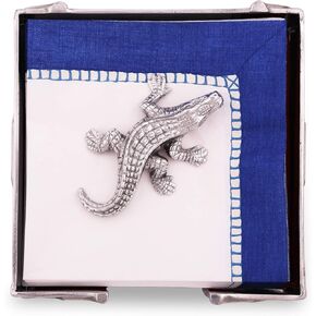 Arthur Court Gator Alligator Paper Napkin Weigh for Paper Napkin, Documents on a Desk, Dinner and Picnic Tables - Outdoor or Office Use, Organization for Multiple Sizes - Durable Metal 3 inch Diameter