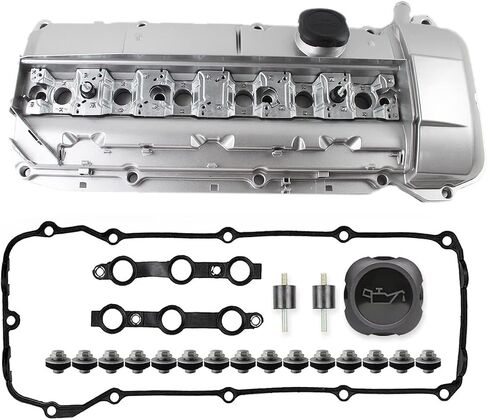 COPACHI Aluminum Engine Valve Cover Sets with Gasket Oil Cap 11121432928 11121437395 Fits for BMW E39 E46 525i 528i 325i 328i 330i X5 Z3 1998 1999 2000 2001 2002 After-Market Parts in Saudi Arabia