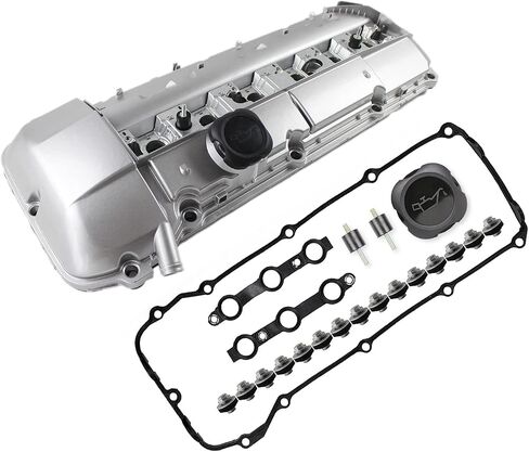 COPACHI Aluminum Engine Valve Cover Sets with Gasket Oil Cap 11121432928 11121437395 Fits for BMW E39 E46 525i 528i 325i 328i 330i X5 Z3 1998 1999 2000 2001 2002 After-Market Parts in Saudi Arabia