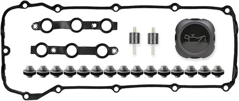 COPACHI Aluminum Engine Valve Cover Sets with Gasket Oil Cap 11121432928 11121437395 Fits for BMW E39 E46 525i 528i 325i 328i 330i X5 Z3 1998 1999 2000 2001 2002 After-Market Parts in Saudi Arabia