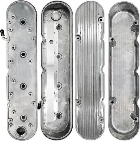 Polished Finned Aluminum Valve Covers w/Coil Mounts & Cover Compatible with LS1 LS2 LS3 LS6 LS7 Chevy Small Block V8 293 325 364 376 427 in Saudi Arabia