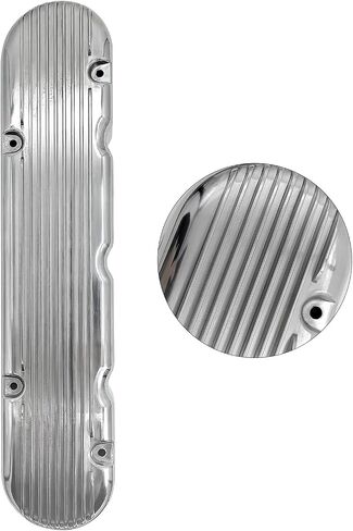 Polished Finned Aluminum Valve Covers w/Coil Mounts & Cover Compatible with LS1 LS2 LS3 LS6 LS7 Chevy Small Block V8 293 325 364 376 427 in Saudi Arabia