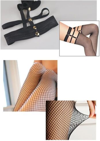 جوارب شبكية للسيدات من Abien، جوارب طويلة مثيرة وفخذ عالية، جوارب ضيقة للنساء in Kuwait