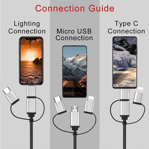 Tlsdosp Smartphone to HDMI Projection Cable, 1080P Phone to TV Mirroring Adapter Compatible with Smartphone/Tablet in Saudi Arabia