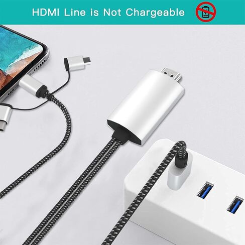 Tlsdosp Smartphone to HDMI Projection Cable, 1080P Phone to TV Mirroring Adapter Compatible with Smartphone/Tablet in Saudi Arabia