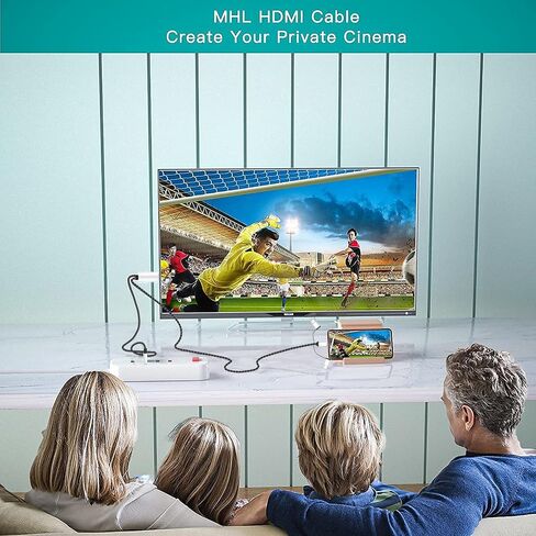 Tlsdosp Smartphone to HDMI Projection Cable, 1080P Phone to TV Mirroring Adapter Compatible with Smartphone/Tablet in Saudi Arabia