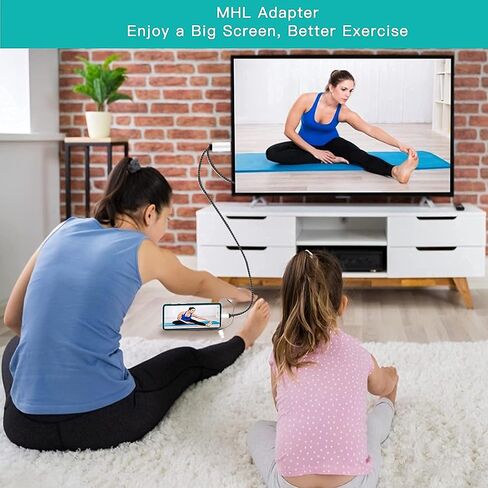 Tlsdosp Smartphone to HDMI Projection Cable, 1080P Phone to TV Mirroring Adapter Compatible with Smartphone/Tablet in Saudi Arabia