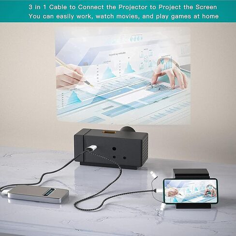Tlsdosp Smartphone to HDMI Projection Cable, 1080P Phone to TV Mirroring Adapter Compatible with Smartphone/Tablet in Saudi Arabia