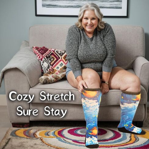 جوارب Gooi واسعة جدًا لمرضى السكري للأقدام المتورمة، جوارب ملونة لمرضى السكري للرجال مقاس كبير 13-15 10-13 9-12 سلسة وناعمة قابلة للتمدد وذمة السمنة والاعتلال العصبي المصبوب نانو كالسيتينس بارا ديابيتيكوس هومبر in Kuwait