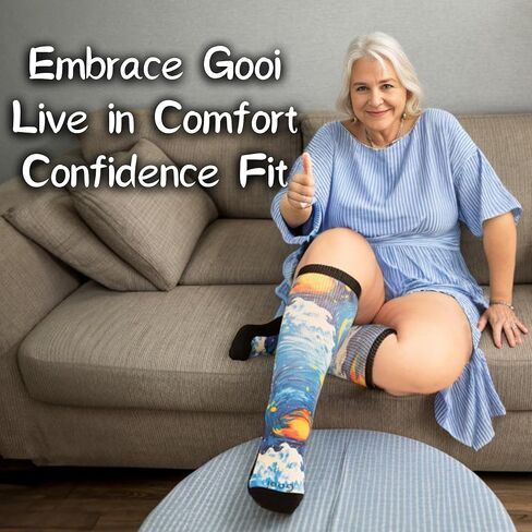 جوارب Gooi واسعة جدًا لمرضى السكري للأقدام المتورمة، جوارب ملونة لمرضى السكري للرجال مقاس كبير 13-15 10-13 9-12 سلسة وناعمة قابلة للتمدد وذمة السمنة والاعتلال العصبي المصبوب نانو كالسيتينس بارا ديابيتيكوس هومبر in Kuwait