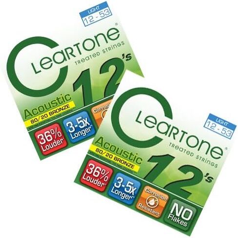 Cleartone Acoustic Guitar Strings - 80/20 Bronze Light Gauge .012 .053 - 2 Pack in Saudi Arabia