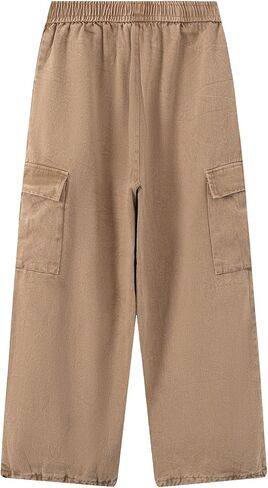 Bakyarder Men's Vintage Washed Cargo Jeans, High Waist, Baggy Wide Leg, Unisex Streetwear with Multiple Pockets in Saudi Arabia