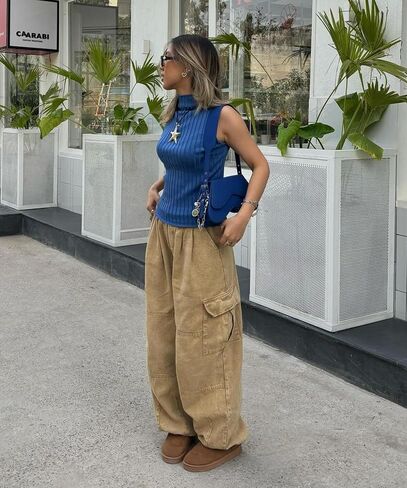 Bakyarder Men's Vintage Washed Cargo Jeans, High Waist, Baggy Wide Leg, Unisex Streetwear with Multiple Pockets in Saudi Arabia
