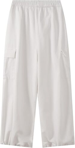 Bakyarder Men's Vintage Washed Cargo Jeans, High Waist, Baggy Wide Leg, Unisex Streetwear with Multiple Pockets in Saudi Arabia