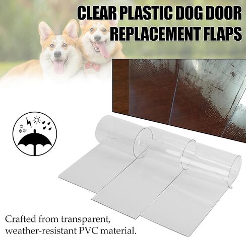 TonGass (1-Pack, Clear) Dog Door Replacement Flaps Compatible with Trixie Dog House Model 39533 Fits 15.35"x22.64" Dog House Opening Replacement Pet Door Flap for Outdoor Wooden Dog Houses in Saudi Arabia