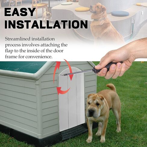 TonGass (عبوة واحدة، شفافة) أغطية بديلة لباب الكلاب متوافقة مع طراز Trixie Dog House Model 39533 يناسب مقاس 15.35 × 22.64 بوصة لبيت الكلاب، غطاء باب بديل للحيوانات الأليفة لبيوت الكلاب الخشبية الخارجية in Kuwait