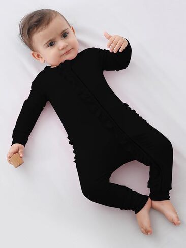 بيجامة GUISBY للأولاد الصغار، بيجامة ناعمة بسحاب مزدوج للفتيات الصغيرات 3 عبوات من عمر 0 ​​إلى 3 أشهر in Kuwait