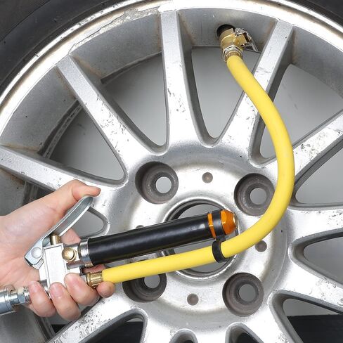 Hromee Heavy Duty Tire Inflator with Pressure Gauge 120PSI with Dual Head Air Chuck and Lock On Tire Chuck, Air Compressor Accessory and Tire Valve Tools in Kuwait