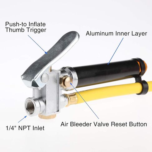 Hromee Heavy Duty Tire Inflator with Pressure Gauge 120PSI with Dual Head Air Chuck and Lock On Tire Chuck, Air Compressor Accessory and Tire Valve Tools in Kuwait