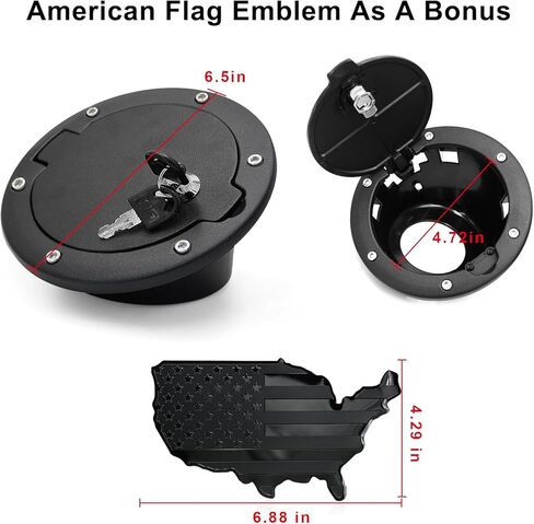 غطاء غطاء غاز لسيارة جيب رانجلر: غطاء غطاء غاز جيب رانجلر JK JKU ملحقات جيب رانجلر، غطاء غطاء غاز جيب لملحقات جيب JK 2007-2018، رياضة غير محدودة روبيكون صحارى، إلخ in Kuwait