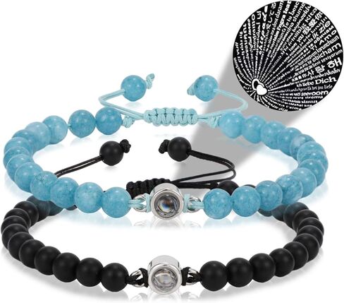 Winas Matching Bracelets for Couples,I Love You 100 Languages Couples Bracelet, Friendship Gifts For Women/Men Friends in Saudi Arabia