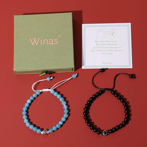 Winas Matching Bracelets for Couples,I Love You 100 Languages Couples Bracelet, Friendship Gifts For Women/Men Friends in Saudi Arabia