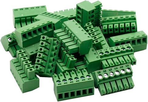 Hxchen 6-Pin 300V 8A KF2EDGK 3.81mm Pitch PCB برغي محطة كتلة موصل AWG28-16 أخضر - (20 قطعة) in Kuwait