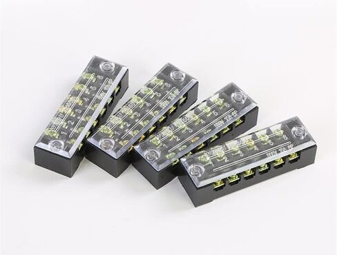 LuoQiuFa 6 Positions Dual Rows 600V 15A Cable Barrier Block Terminal Strip TB-1506 （4-Pack ） in Saudi Arabia