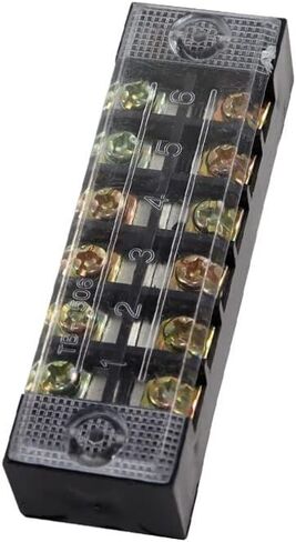 LuoQiuFa 6 Positions Dual Rows 600V 15A Cable Barrier Block Terminal Strip TB-1506 （4-Pack ） in Saudi Arabia