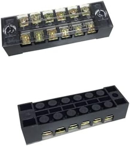 LuoQiuFa 6 Positions Dual Rows 600V 15A Cable Barrier Block Terminal Strip TB-1506 （4-Pack ） in Saudi Arabia