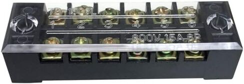 LuoQiuFa 6 Positions Dual Rows 600V 15A Cable Barrier Block Terminal Strip TB-1506 （4-Pack ） in Saudi Arabia