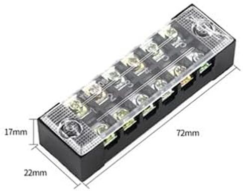 LuoQiuFa 6 Positions Dual Rows 600V 15A Cable Barrier Block Terminal Strip TB-1506 （4-Pack ） in Saudi Arabia