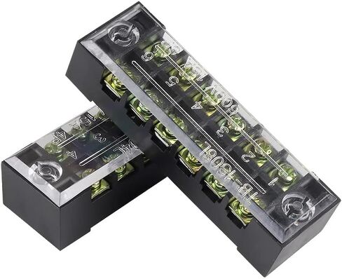 LuoQiuFa 6 Positions Dual Rows 600V 15A Cable Barrier Block Terminal Strip TB-1506 （4-Pack ） in Saudi Arabia