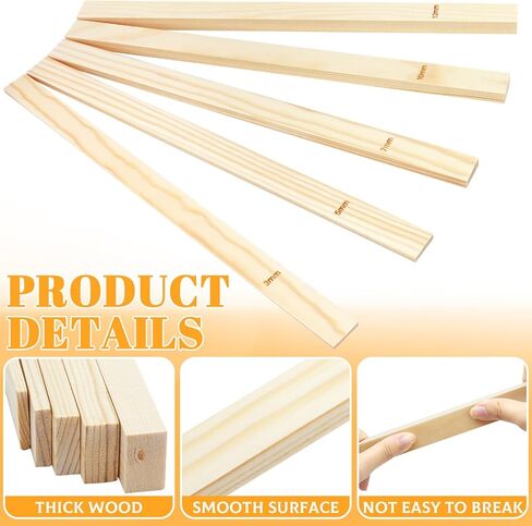 DLOnline 10 Pieces 5 Size Rolling Mud Stick Guide, Clay Rolling Pin Guide, Wooden Clay Roller Guide, Clay Tools Pottery Tools Mud Tools for Pottery Teaching, Polymer Clay Thickness 3, 5, 7, 10, 12 mm in Kuwait